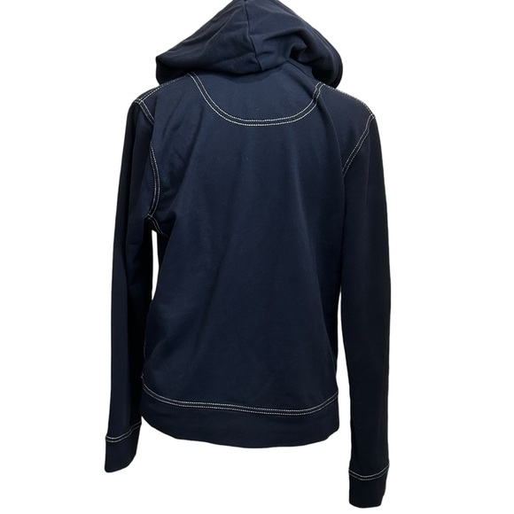 Jones New York Women's Navy Blue Nautical Hoodie Knit Jacket - Picture 6 of 10